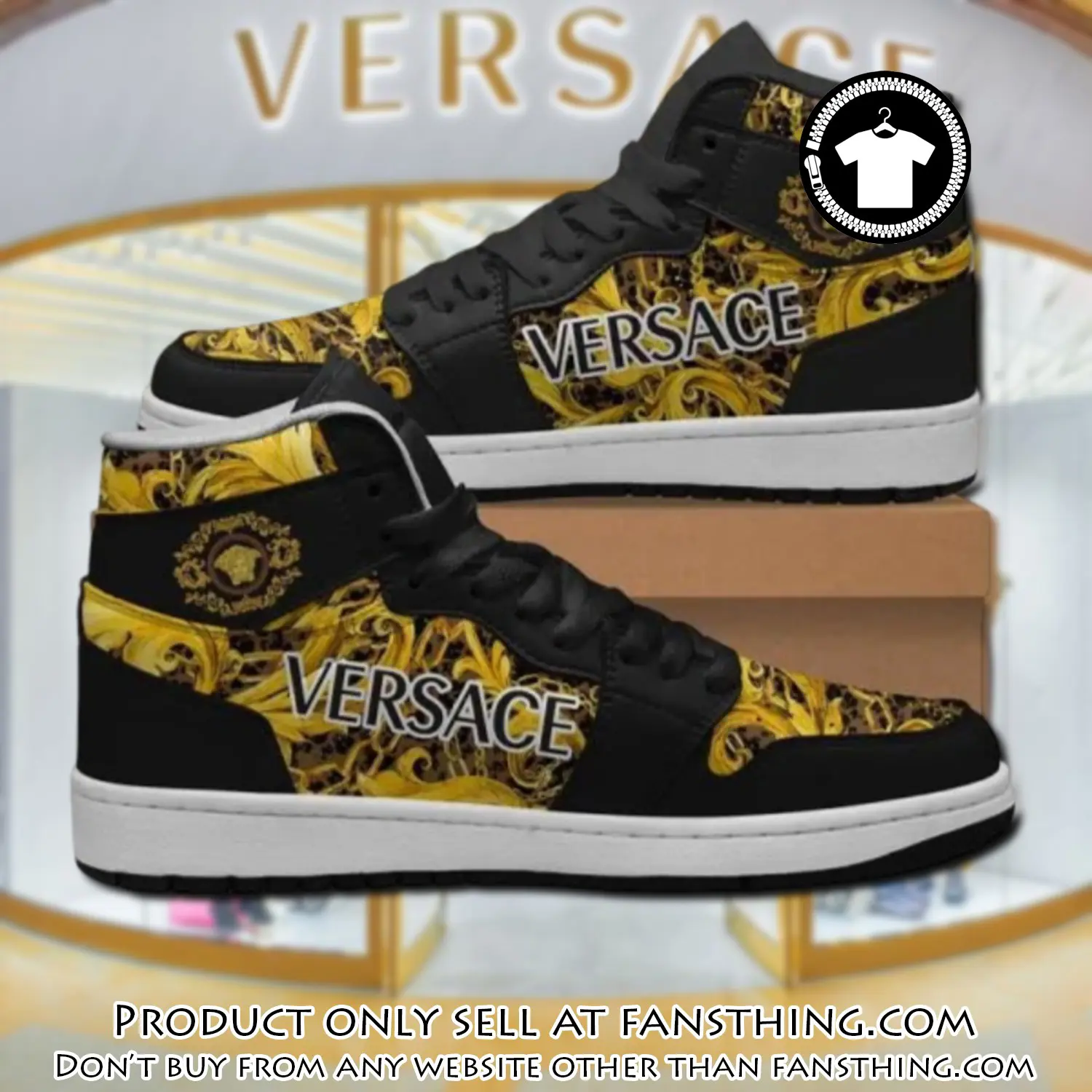 Gianni versace black high air jordan sneakers shoes hot gifts unisex fst4530261